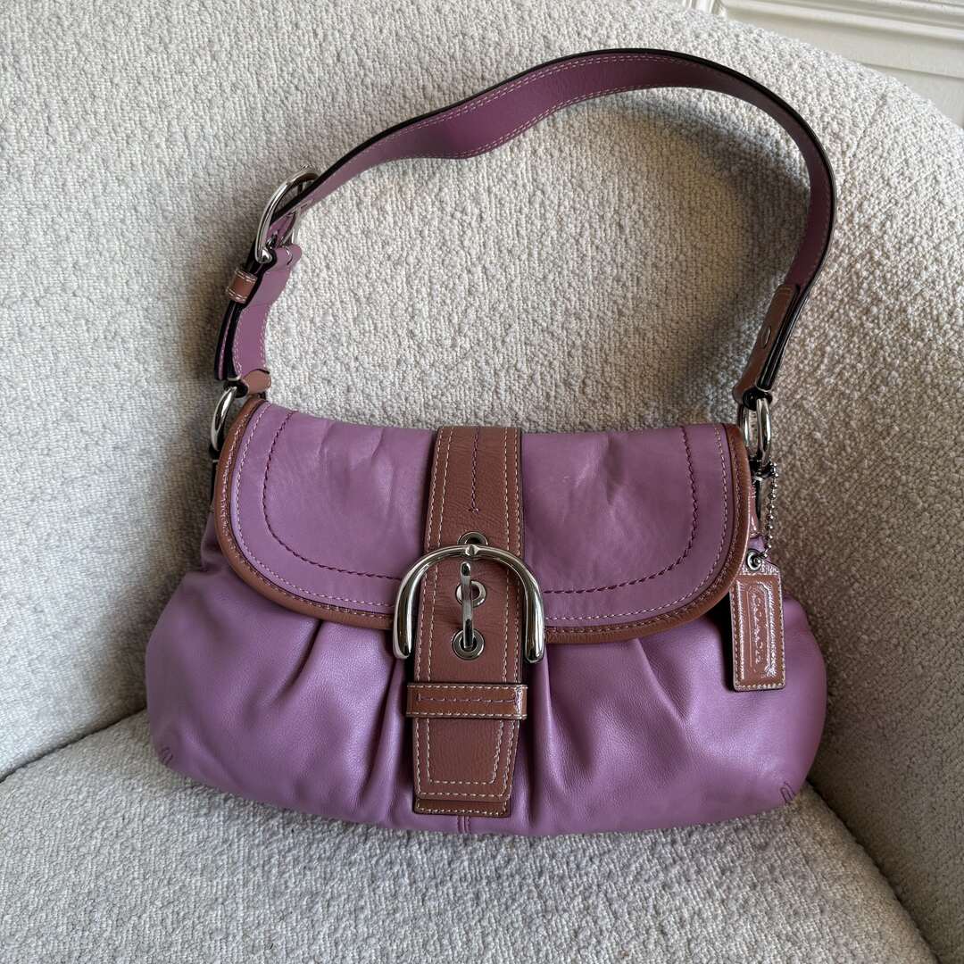 Coach Soho Leather Purple Shoulder Bag