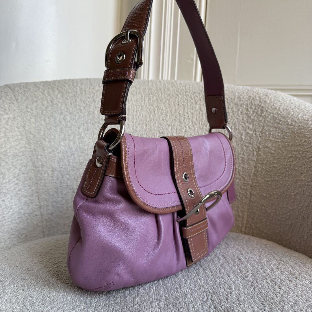 Coach Soho Leather Purple Shoulder Bag