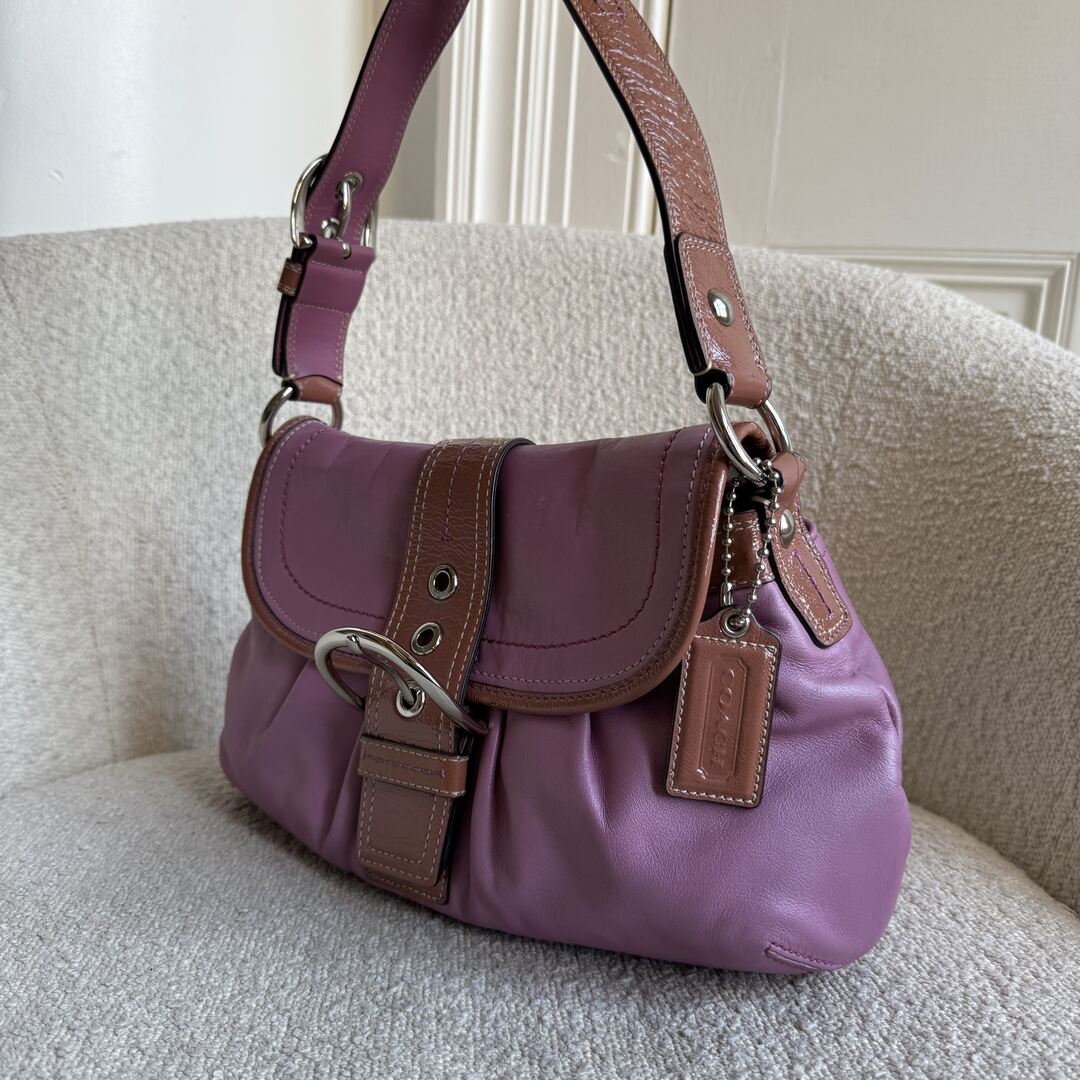 Coach Soho Leather Purple Shoulder Bag