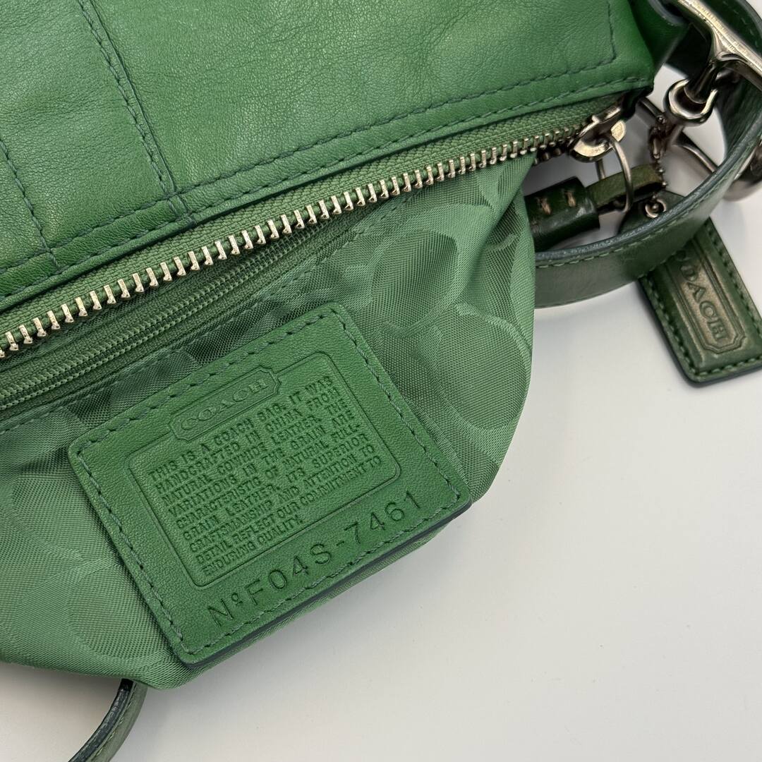Coach Baguette Green Leather Shoulder Bag