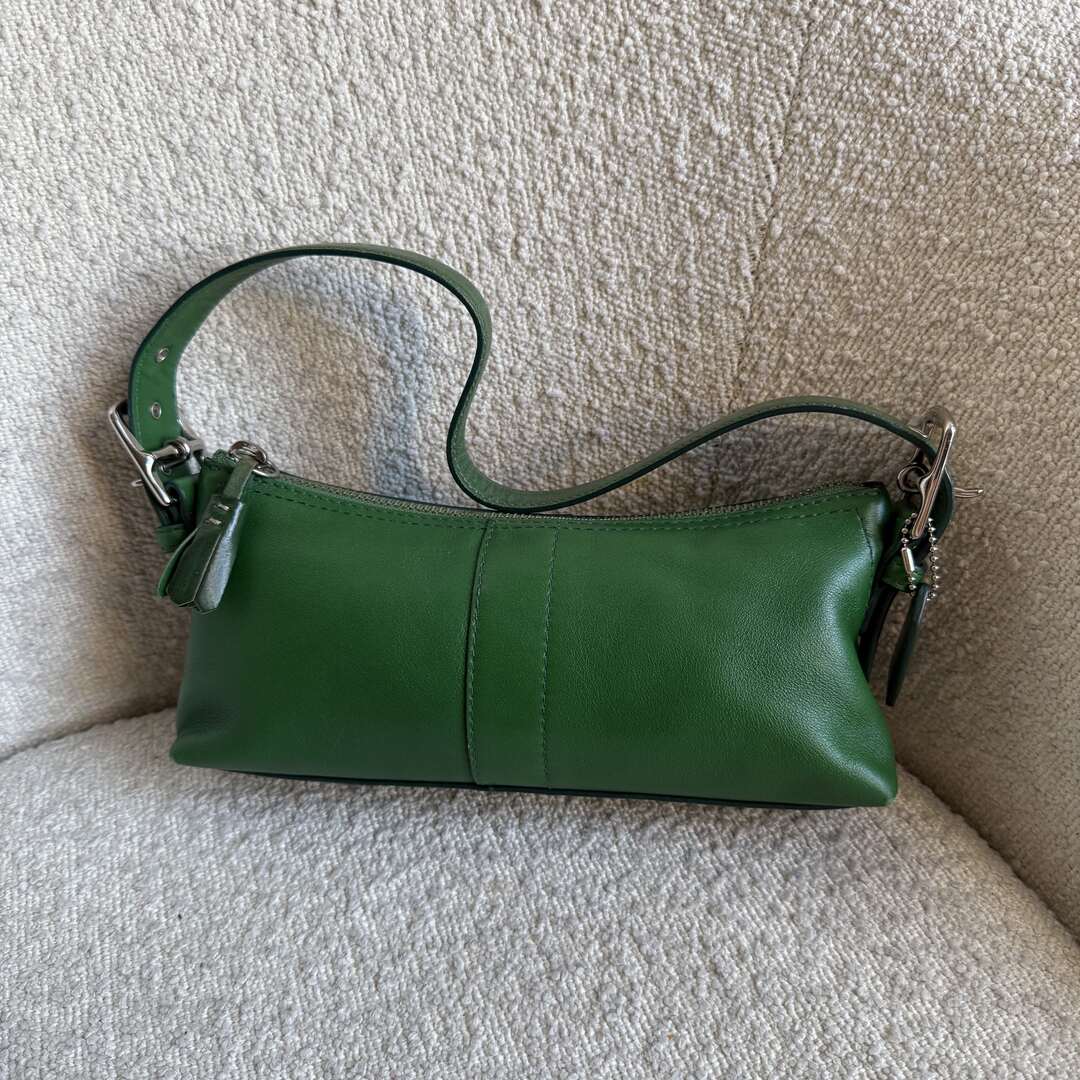 Coach Baguette Green Leather Shoulder Bag