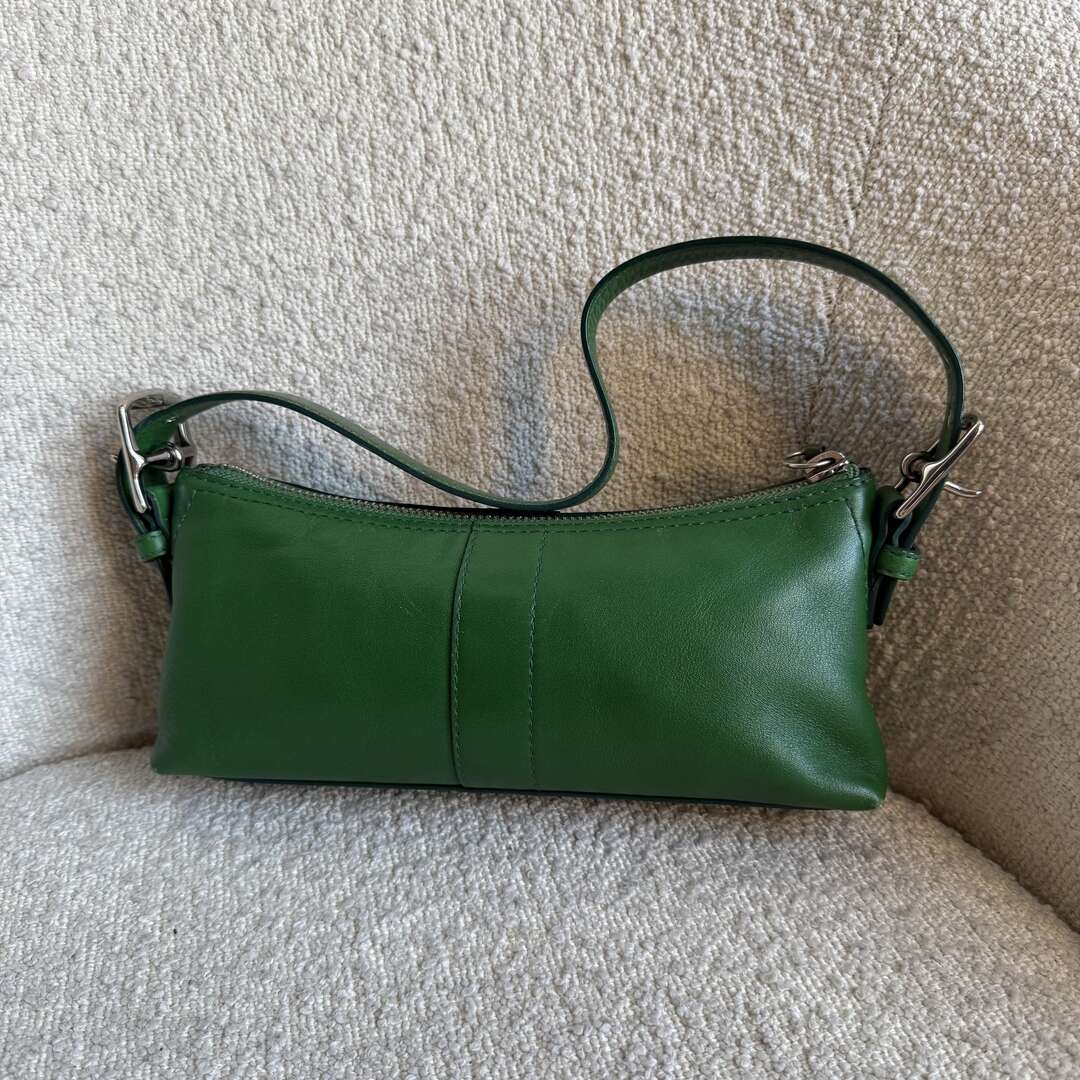 Coach Baguette Green Leather Shoulder Bag