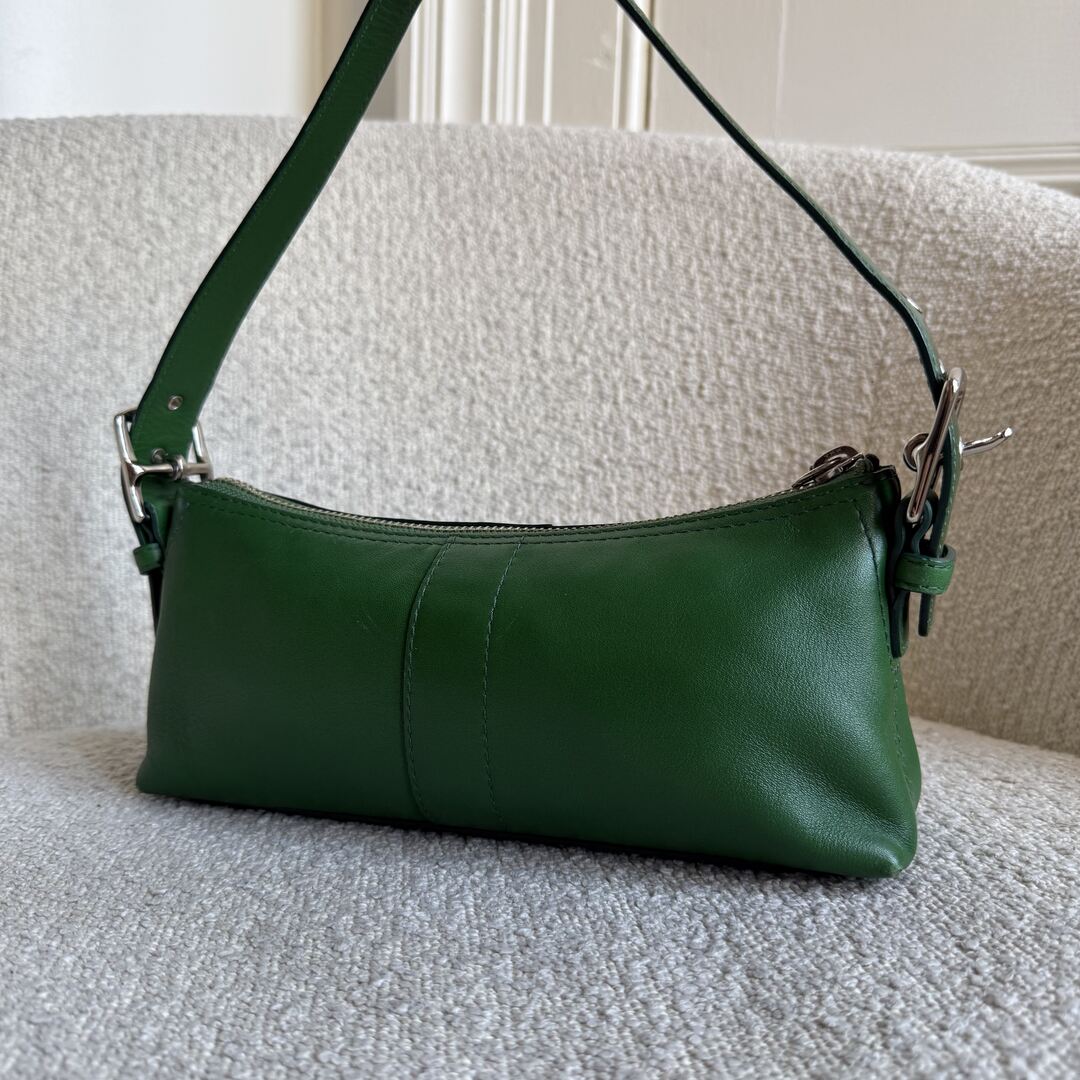 Coach Baguette Green Leather Shoulder Bag