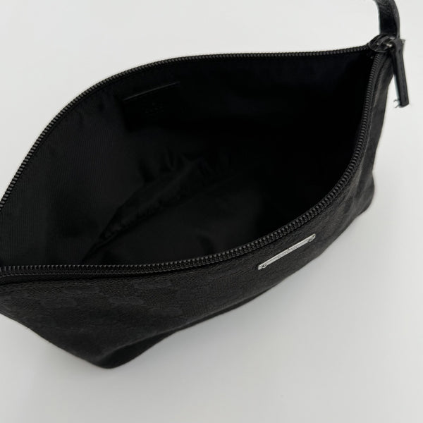 Gucci GG Monogram Black Boat Pochette Handbag