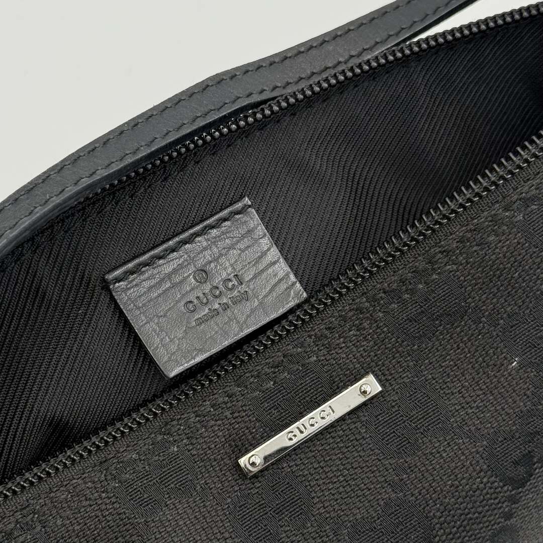 Gucci GG Monogram Black Boat Pochette Handbag
