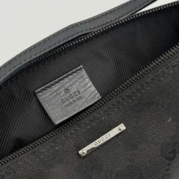 Gucci GG Monogram Black Boat Pochette Handbag