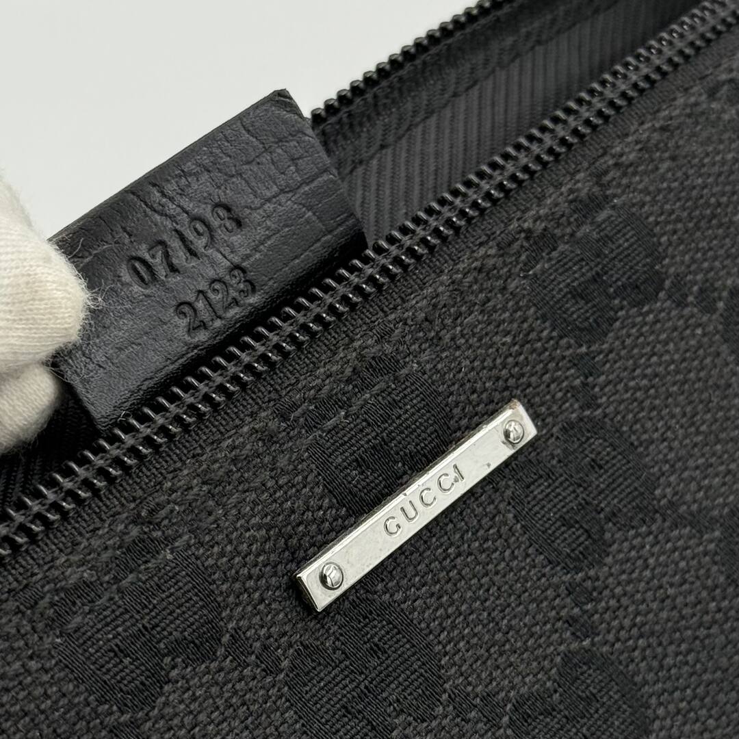 Gucci GG Monogram Black Boat Pochette Handbag
