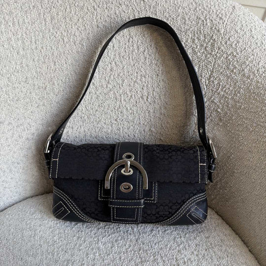 Coach Signature Mini Soho Black Shoulder Bag