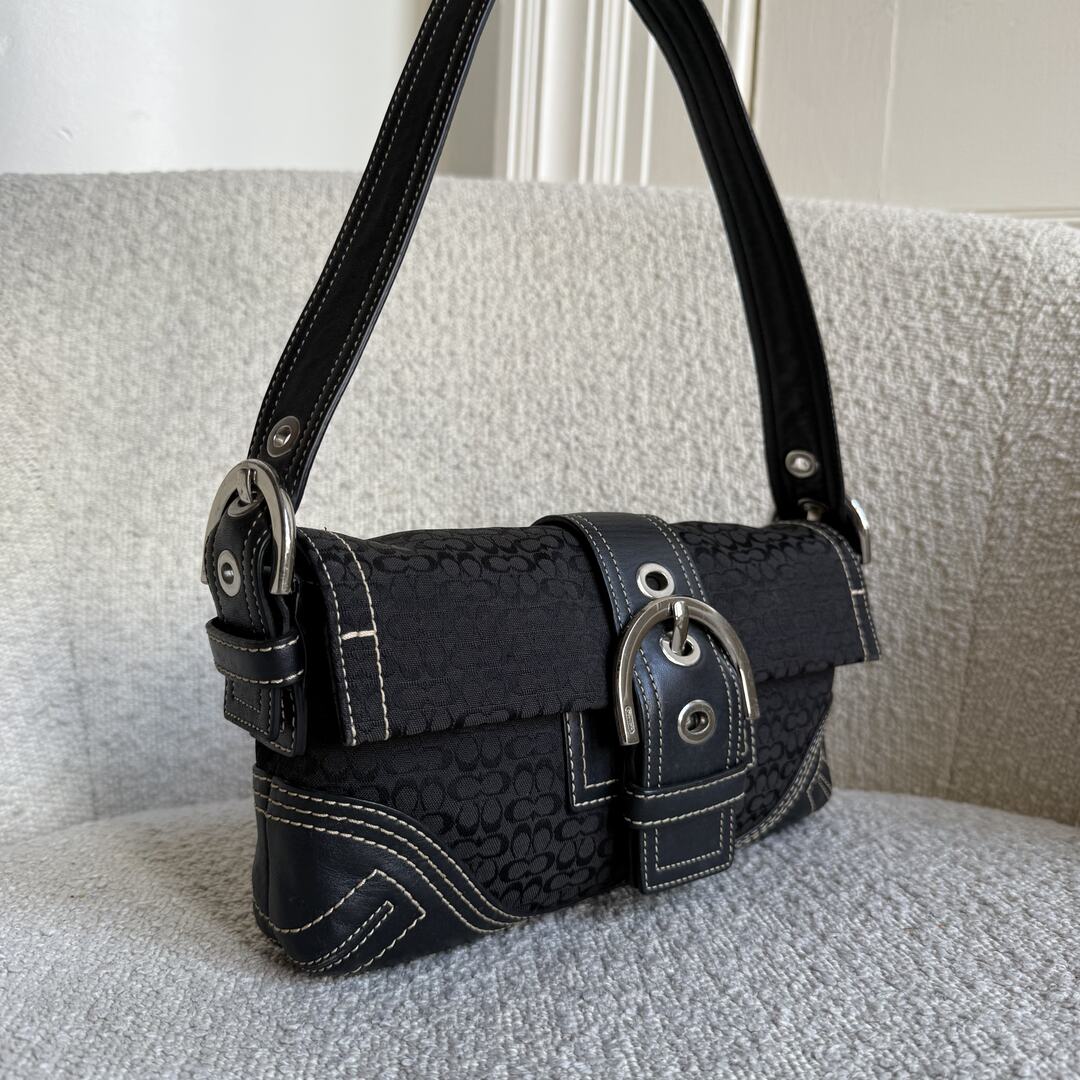 Coach Signature Mini Soho Black Shoulder Bag