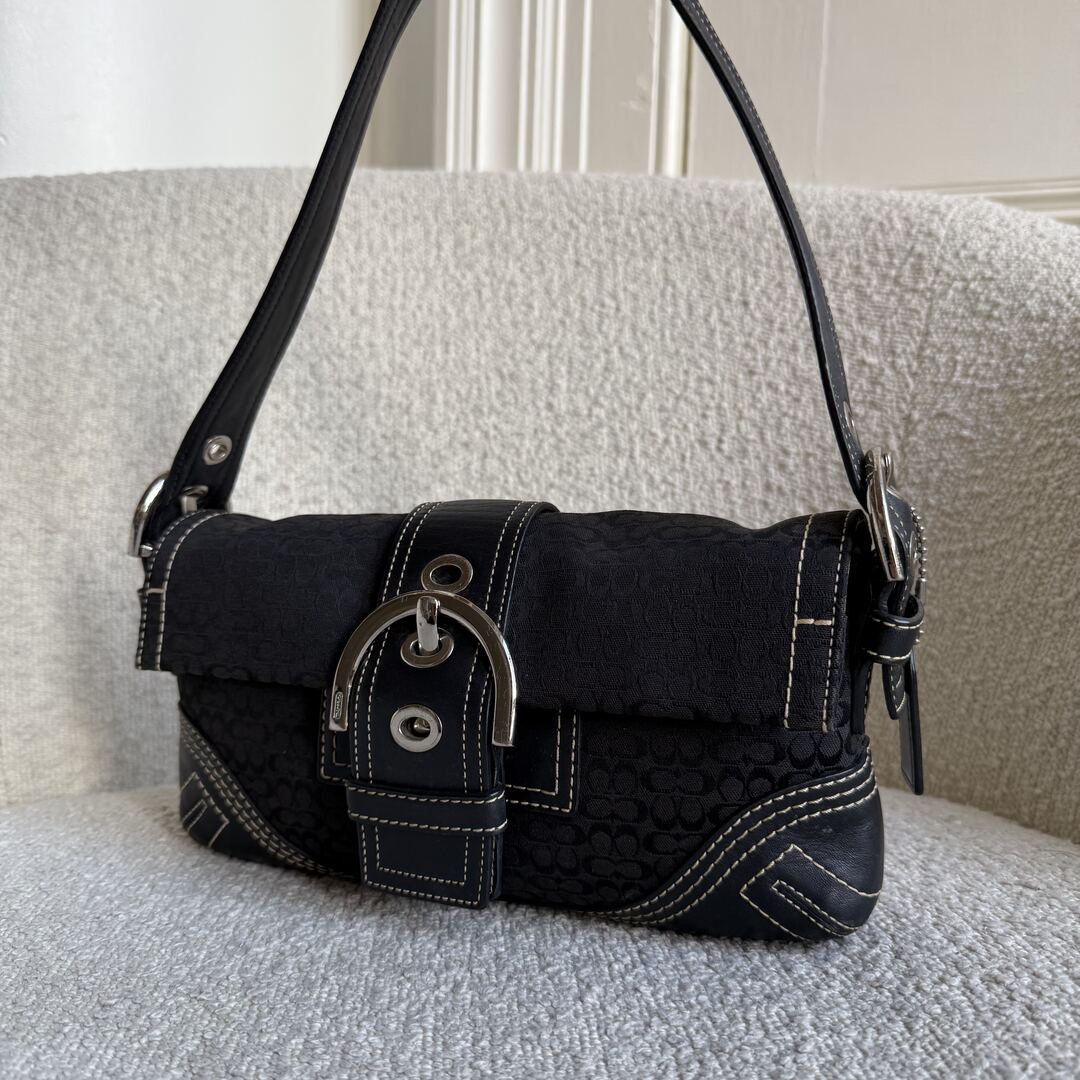 Coach Signature Mini Soho Black Shoulder Bag