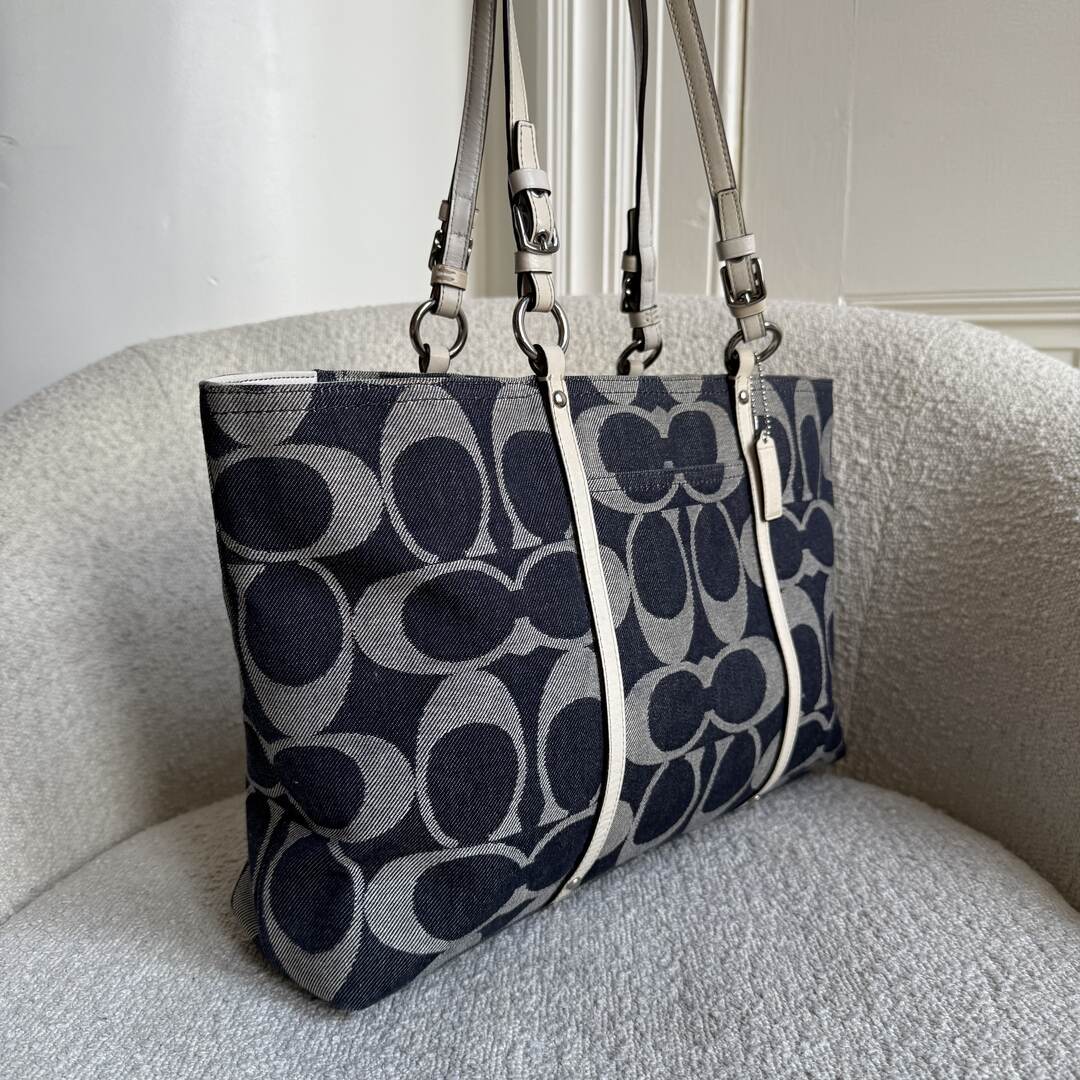 Coach Signature Denim Tote Bag
