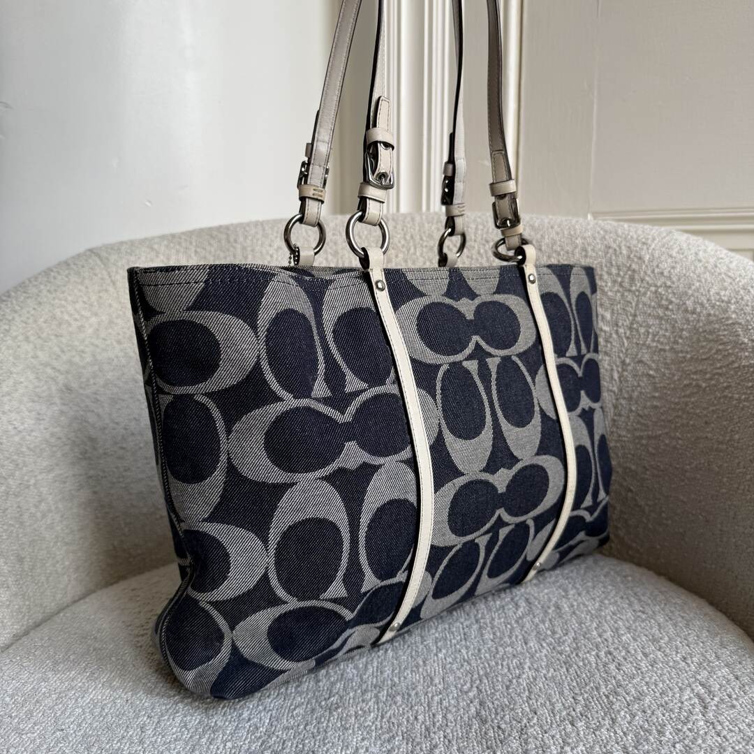 Coach Signature Denim Tote Bag