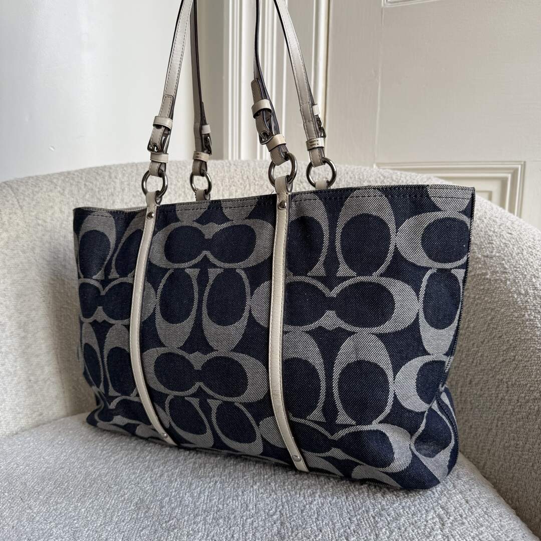 Coach Signature Denim Tote Bag