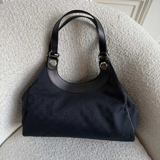 Gucci GG Monogram Canvas Black Tote Bag