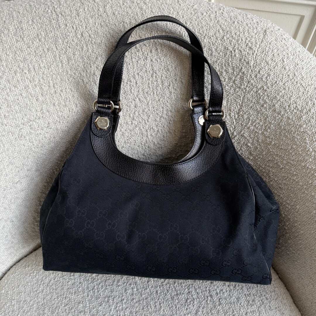 Gucci GG Monogram Canvas Black Tote Bag