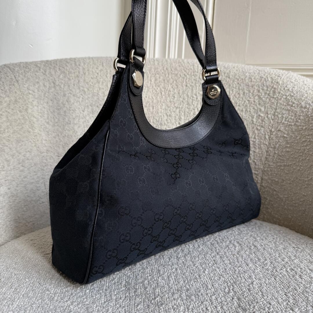 Gucci GG Monogram Canvas Black Tote Bag