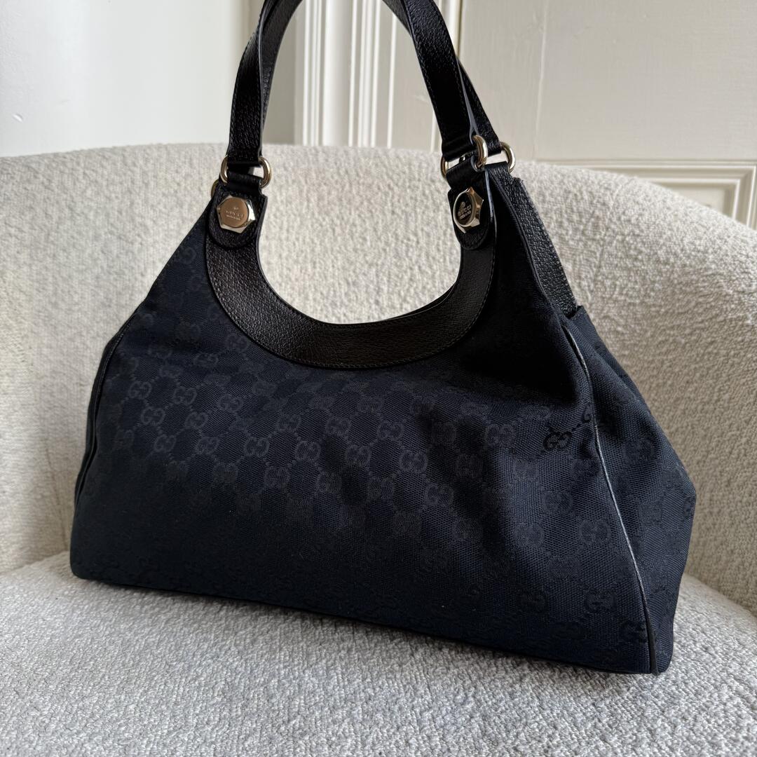 Gucci GG Monogram Canvas Black Tote Bag