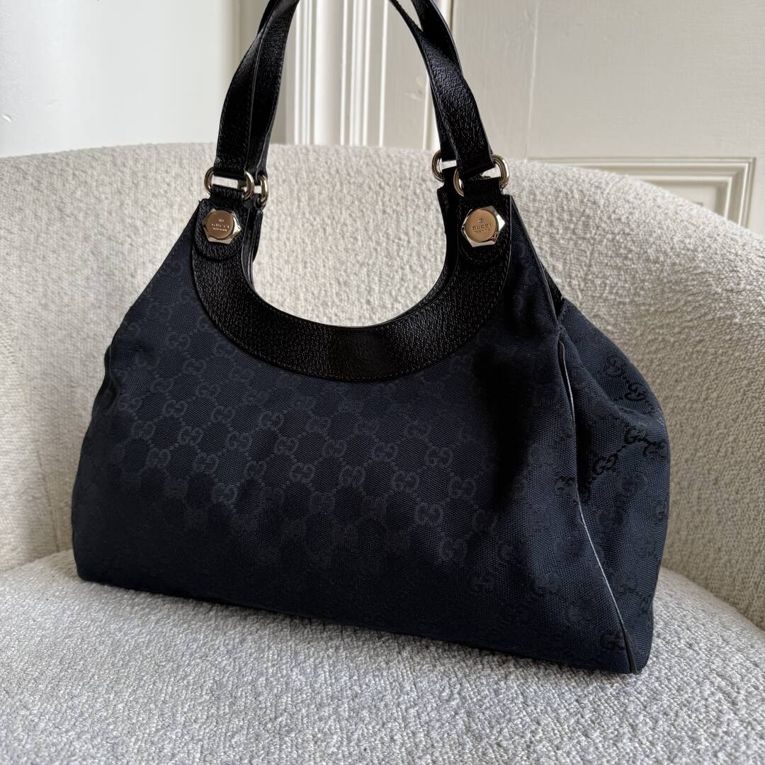 Gucci GG Monogram Canvas Black Tote Bag