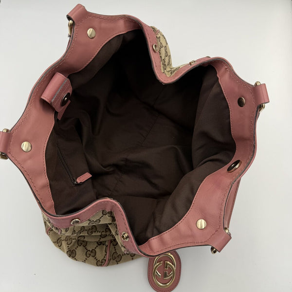 Gucci GG Canvas Sukey Pink Tote Bag