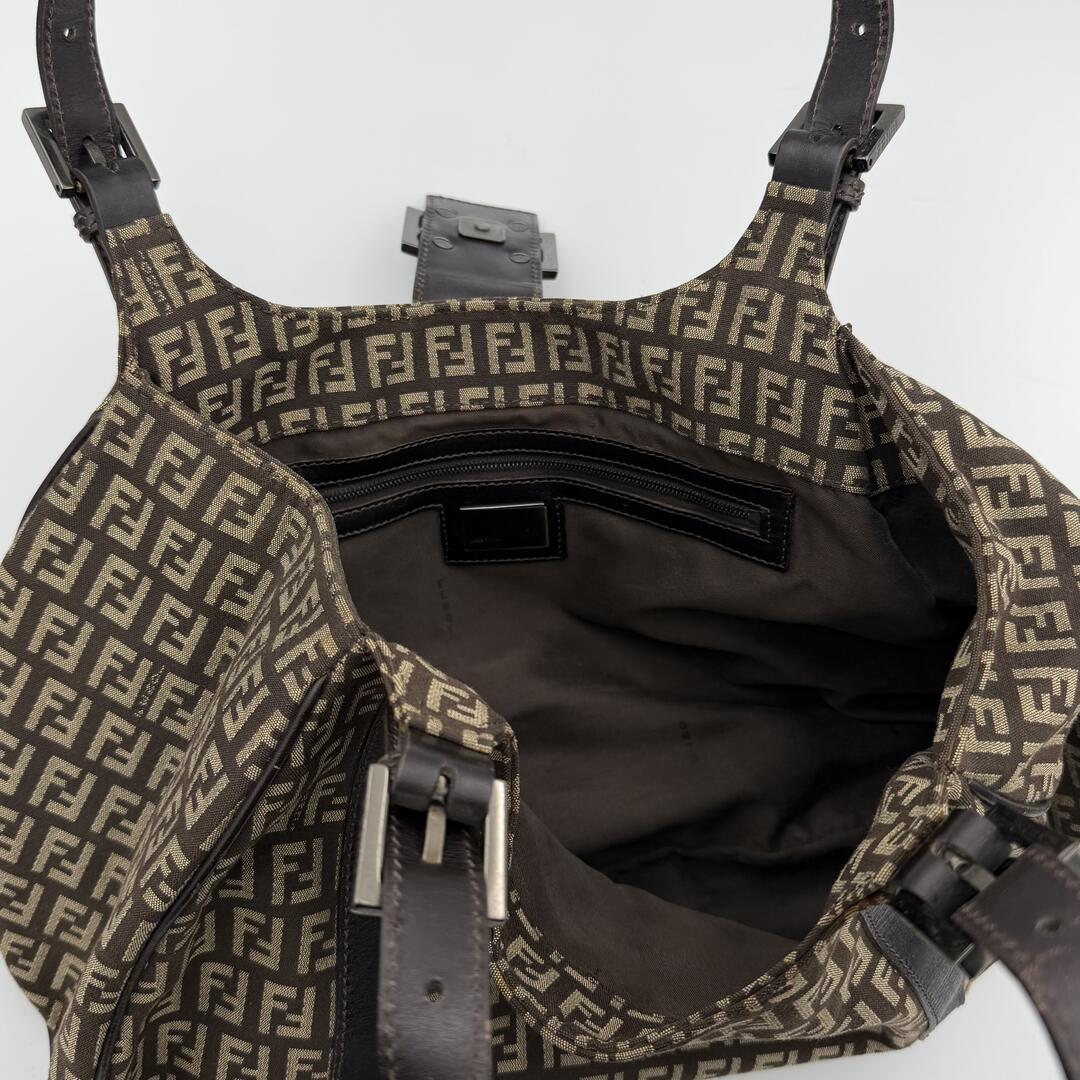 Fendi Zucchino Canvas Brown Tote Bag