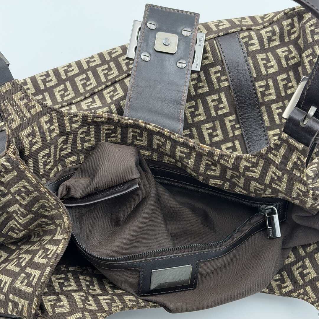 Fendi Zucchino Canvas Brown Tote Bag