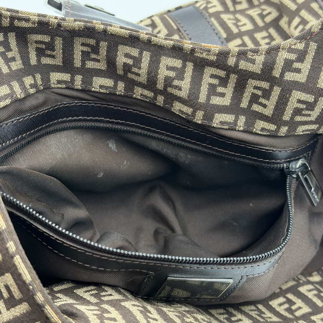 Fendi Zucchino Canvas Brown Tote Bag