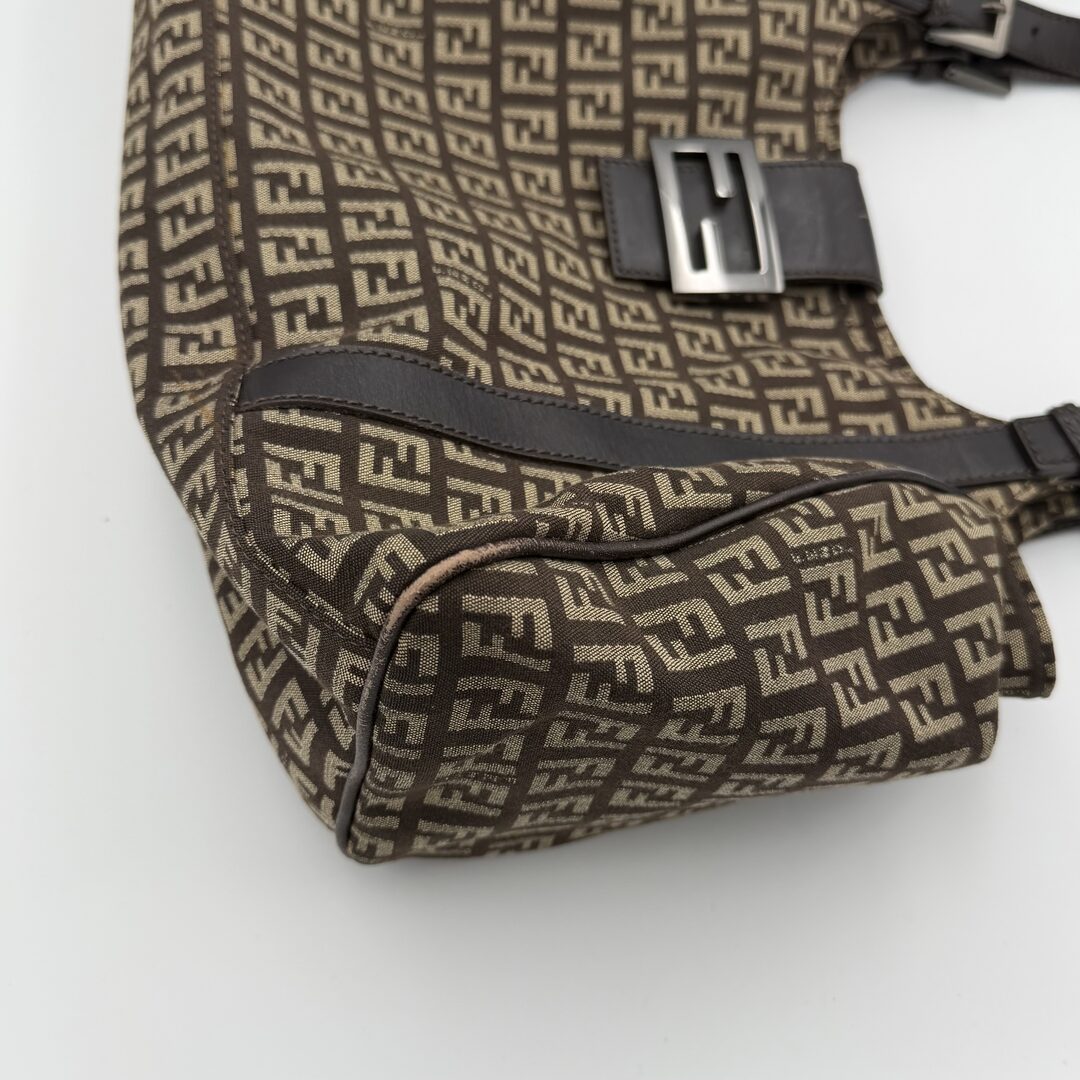 Fendi Zucchino Canvas Brown Tote Bag