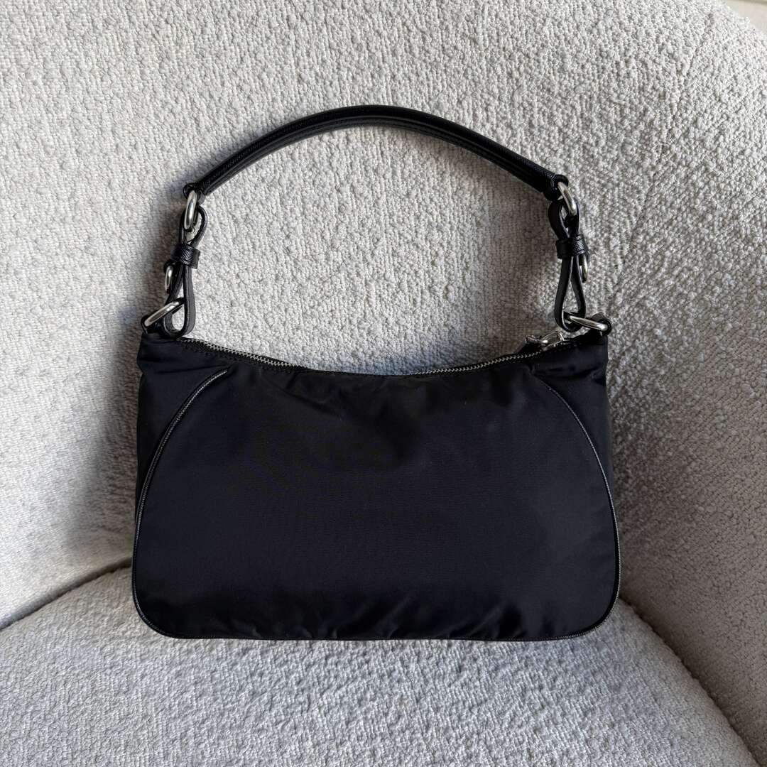 Prada Tessuto Hobo Nylon Black Shoulder Bag