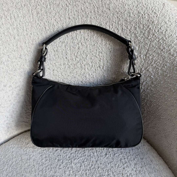Prada Tessuto Hobo Nylon Black Shoulder Bag