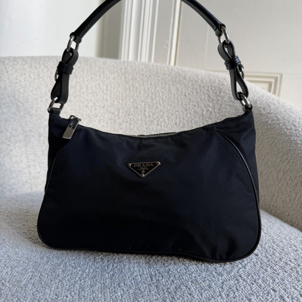 Prada Tessuto Hobo Nylon Black Shoulder Bag