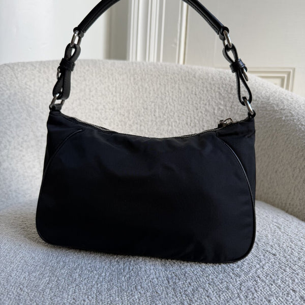 Prada Tessuto Hobo Nylon Black Shoulder Bag