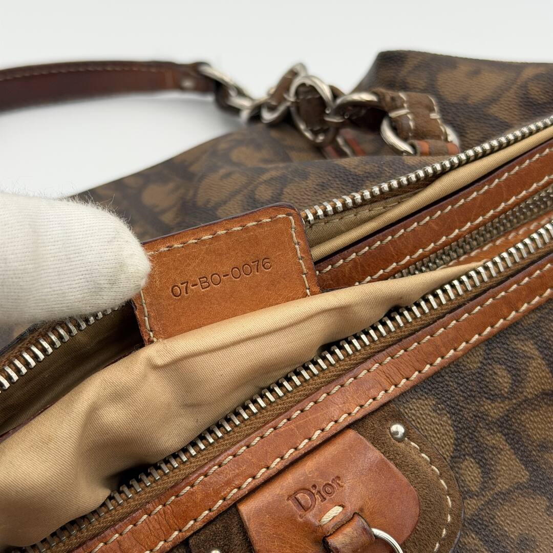 2006 Dior Romantique Trotter Brown Shoulder Bag