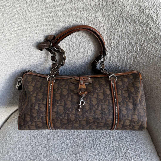 2006 Dior Romantique Trotter Brown Shoulder Bag