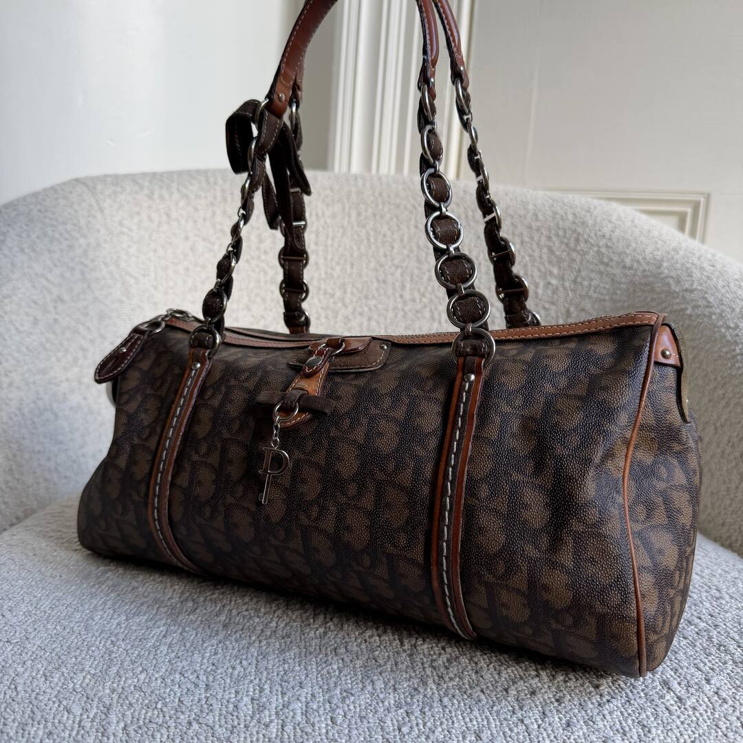 2006 Dior Romantique Trotter Brown Shoulder Bag