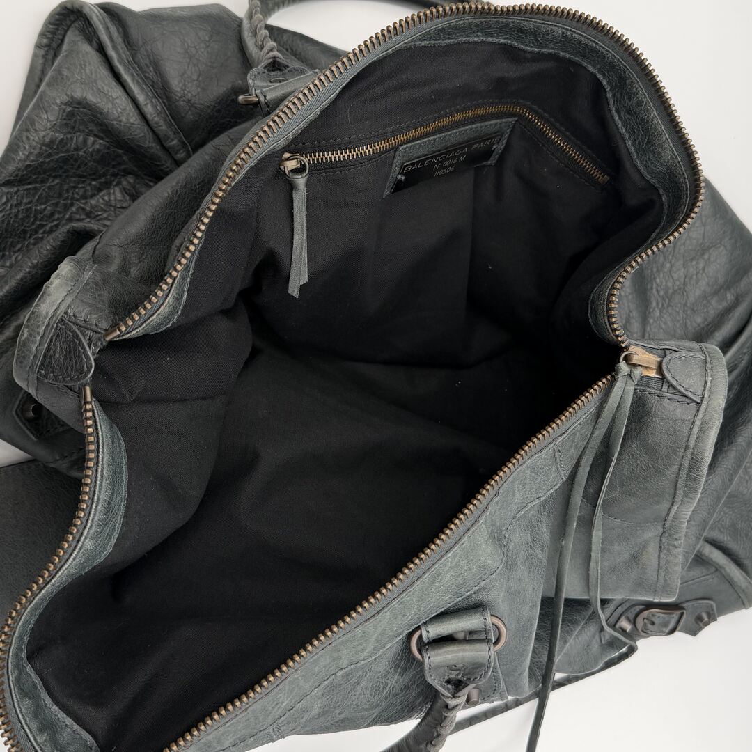 2011 Balenciaga Motocross Classic Weekender Dark Green Handbag