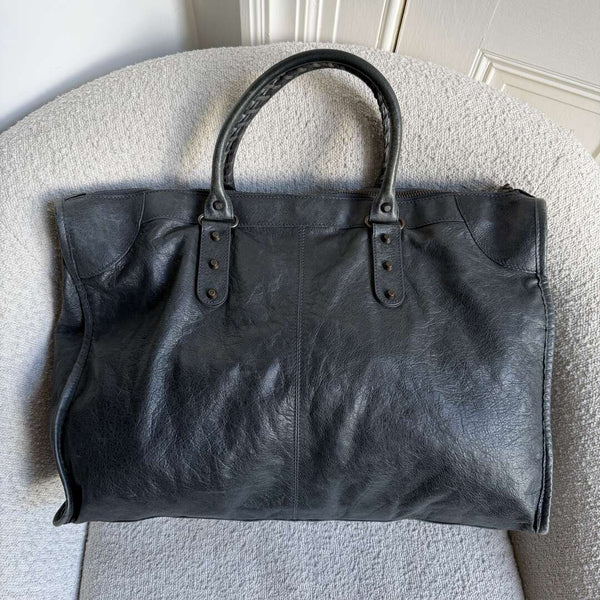 2011 Balenciaga Motocross Classic Weekender Dark Green Handbag