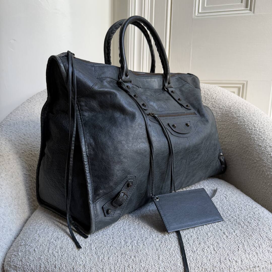 2011 Balenciaga Motocross Classic Weekender Dark Green Handbag