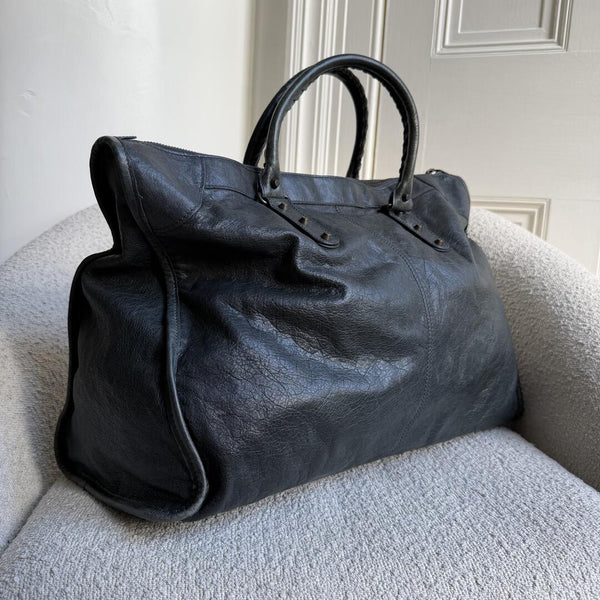 2011 Balenciaga Motocross Classic Weekender Dark Green Handbag