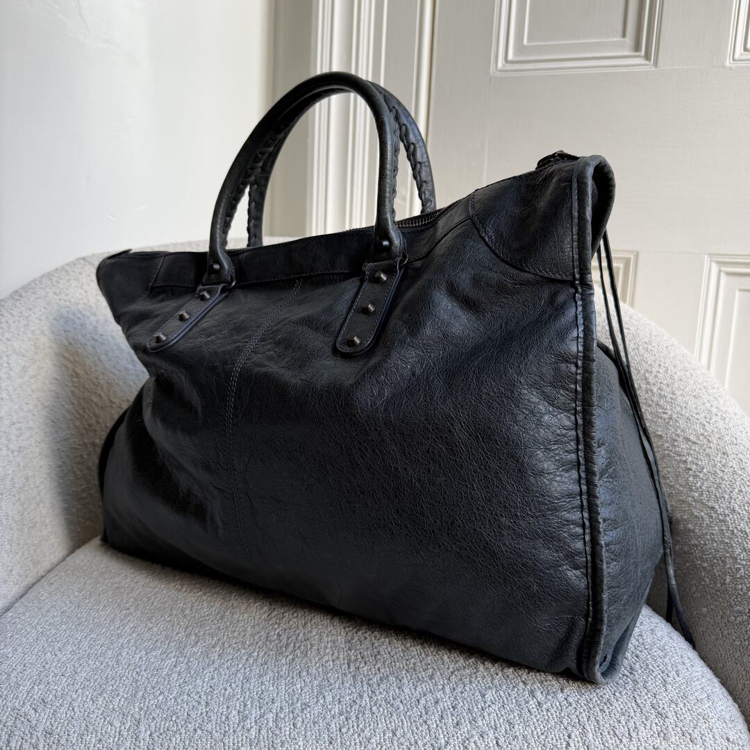 2011 Balenciaga Motocross Classic Weekender Dark Green Handbag