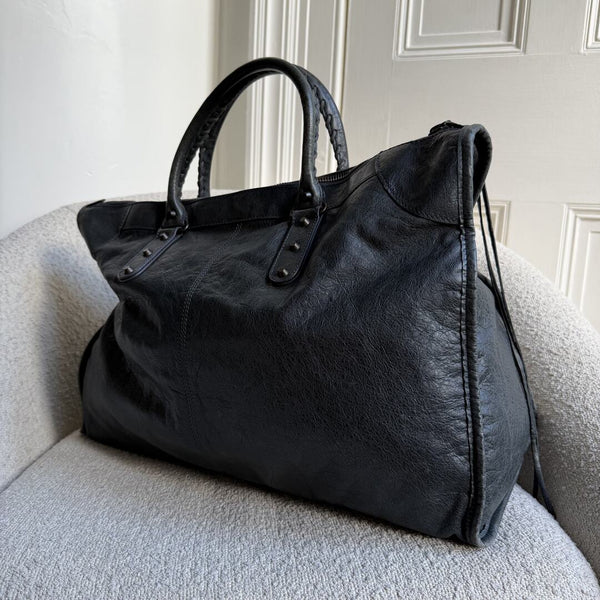 2011 Balenciaga Motocross Classic Weekender Dark Green Handbag