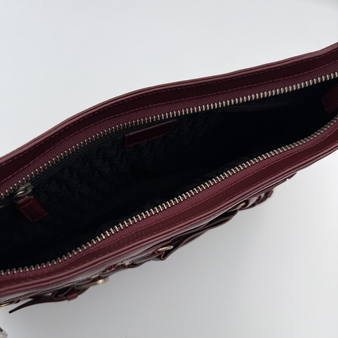 Rare Dior Corset Ballerina Bordeaux Leather Shoulder Bag