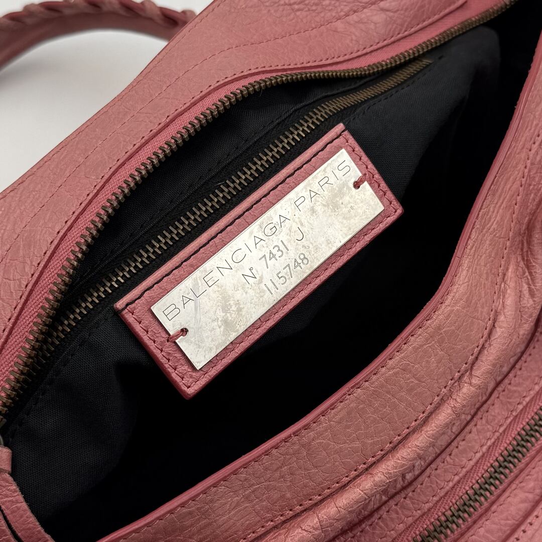 2013 Balenciaga The City Leather Pink Shoulder Bag