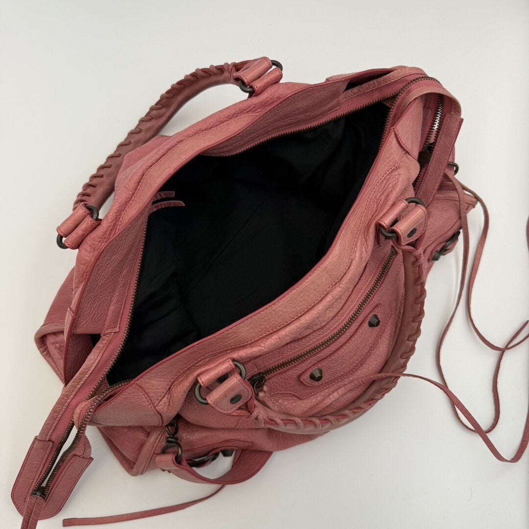 2013 Balenciaga The City Leather Pink Shoulder Bag