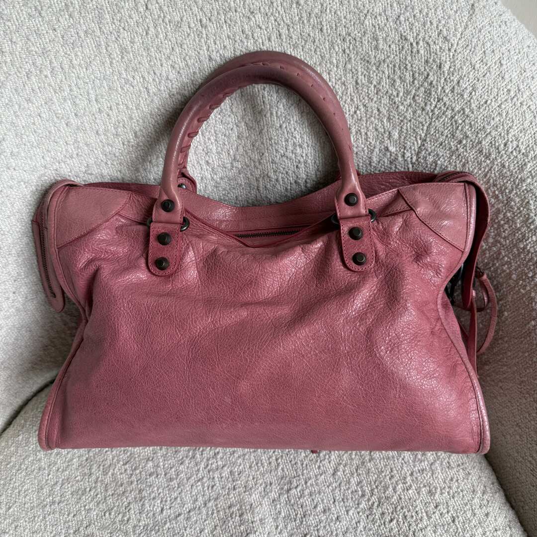 2013 Balenciaga The City Leather Pink Shoulder Bag