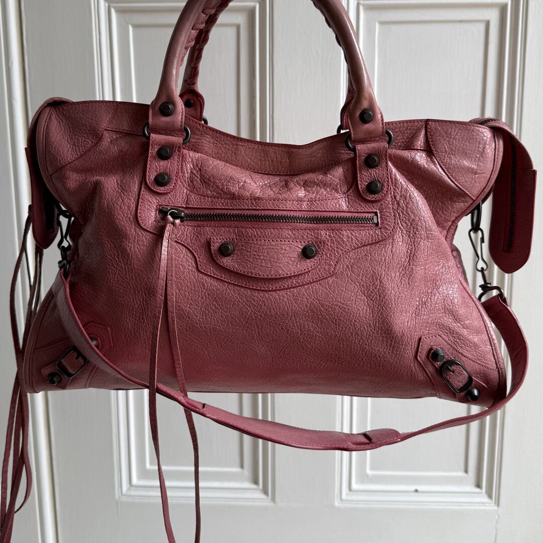 2013 Balenciaga The City Leather Pink Shoulder Bag
