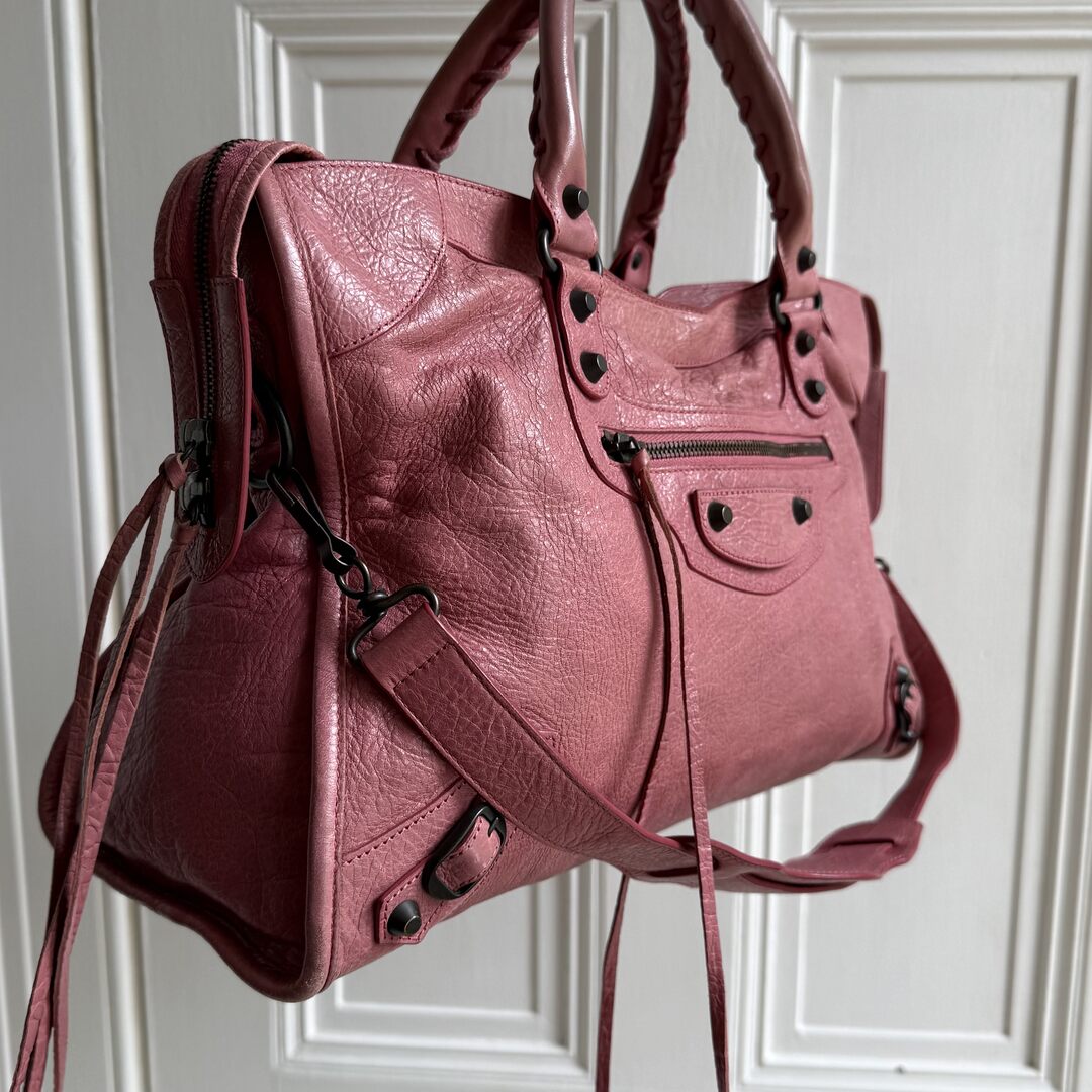 2013 Balenciaga The City Leather Pink Shoulder Bag