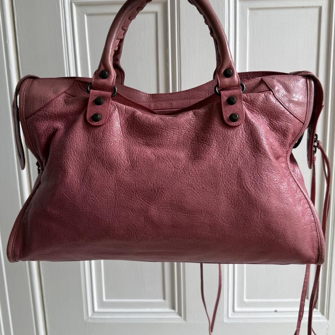 2013 Balenciaga The City Leather Pink Shoulder Bag