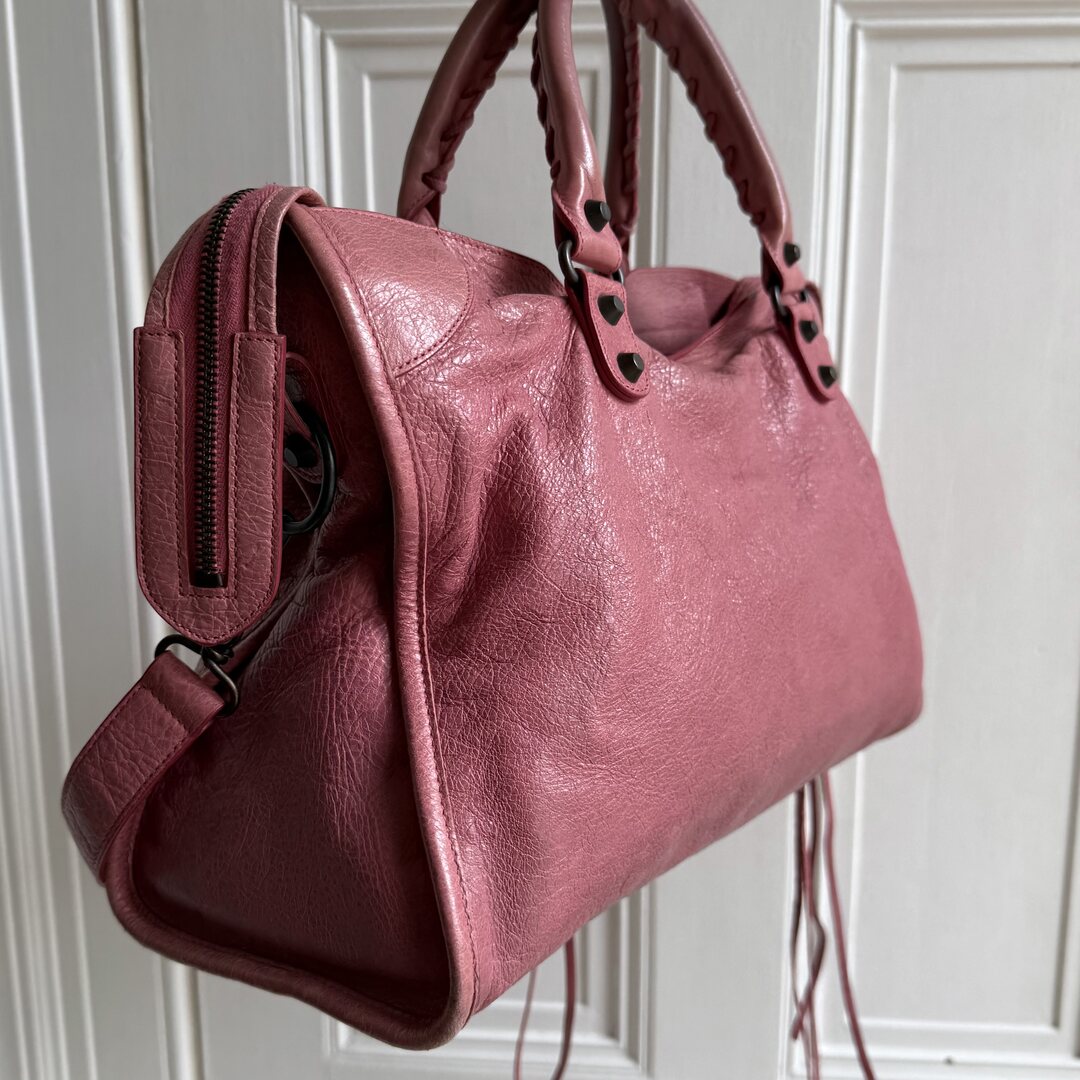 2013 Balenciaga The City Leather Pink Shoulder Bag