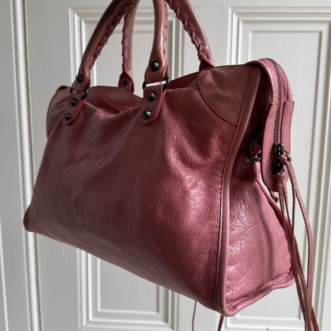 2013 Balenciaga The City Leather Pink Shoulder Bag