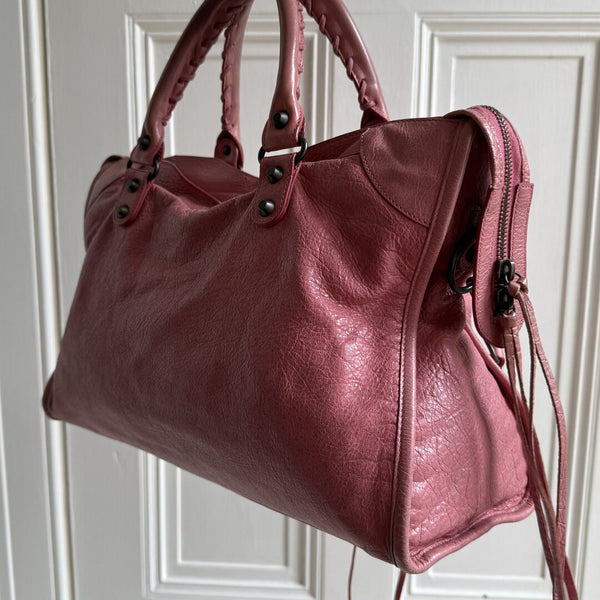 2013 Balenciaga The City Leather Pink Shoulder Bag